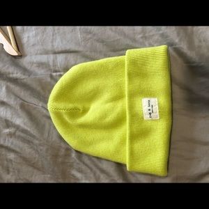 Rag and Bone neon green beanie